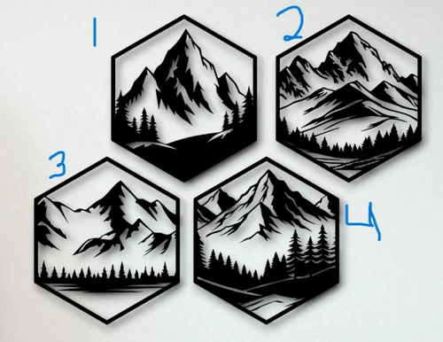 Hexagon Mountains Wall Art