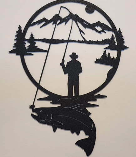 Fishing Silhouette Wall Art