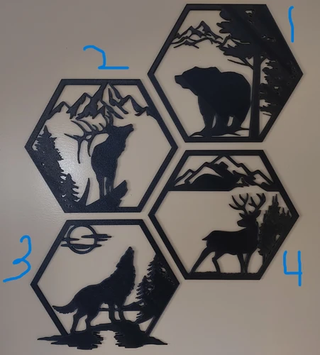 Hexagon Animal Wall Art