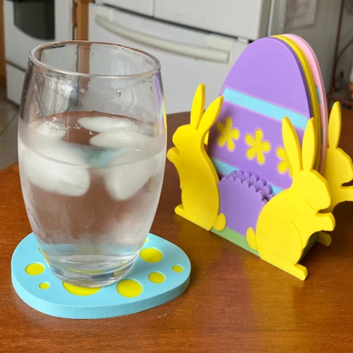 Festive Spring: 3D Printed Easter Coaster Set